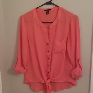 Forever 21 tie front blouse
